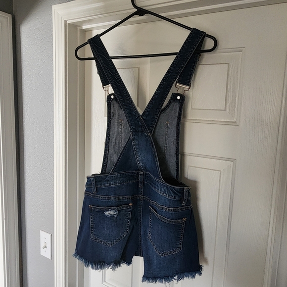 Overalls U2B Urban Basics denim adjustable straps stretchy shorts - Picture 3 of 14